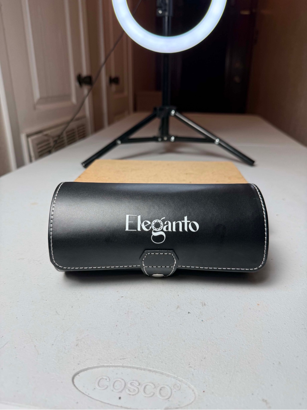Eleganto Branded Black Leather Watch Case